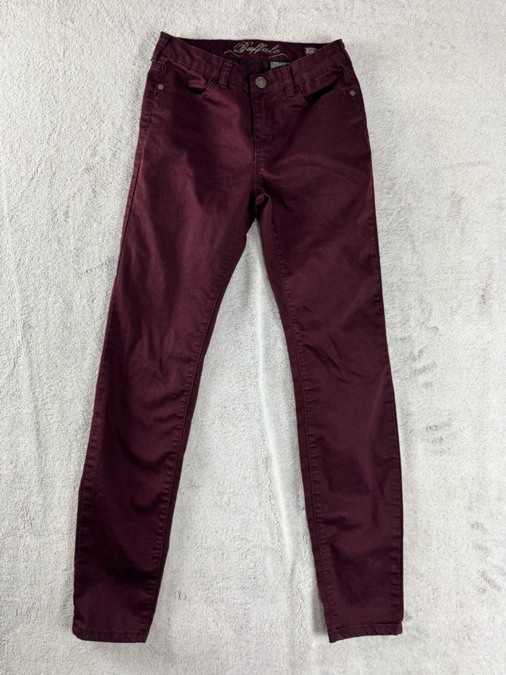 Buffalo David Bitton Maroon Skinny Jeans Women Junior 26 Waist Faith Slim Leg